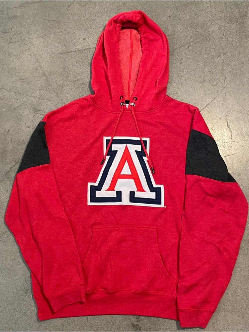 NAU Wildcats Red Zip-Up Hoodie with Contrast Sleeve Panels XL